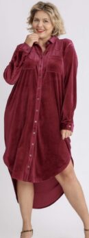 Velvet Long Shirt Dress