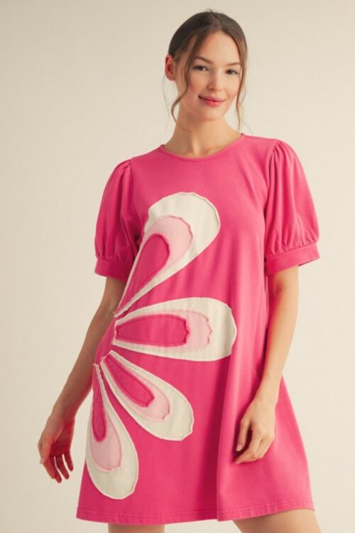 Raw Edge Flower Dress