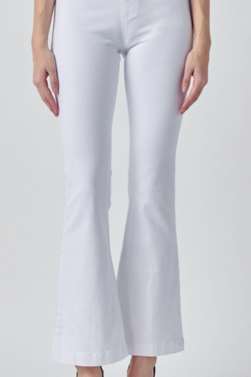 Cello White 30 Inseam Mid Rise Flare Jeggings